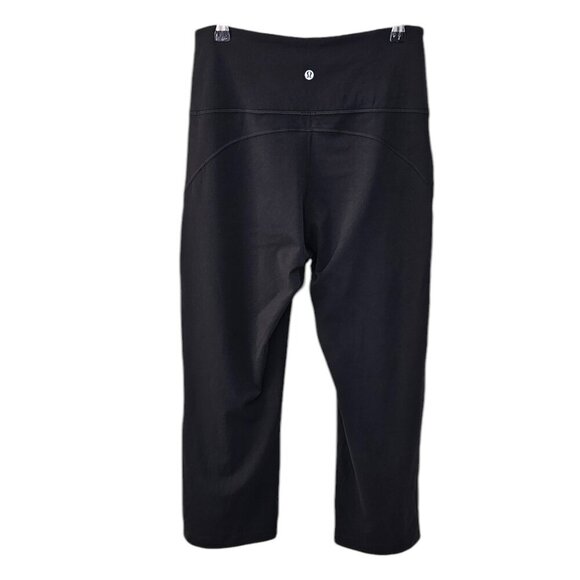Lululemon Groove Super-High-Rise Crop 23" Black Nulu Flared Leg Yoga Size 10 - Picture 2 of 11